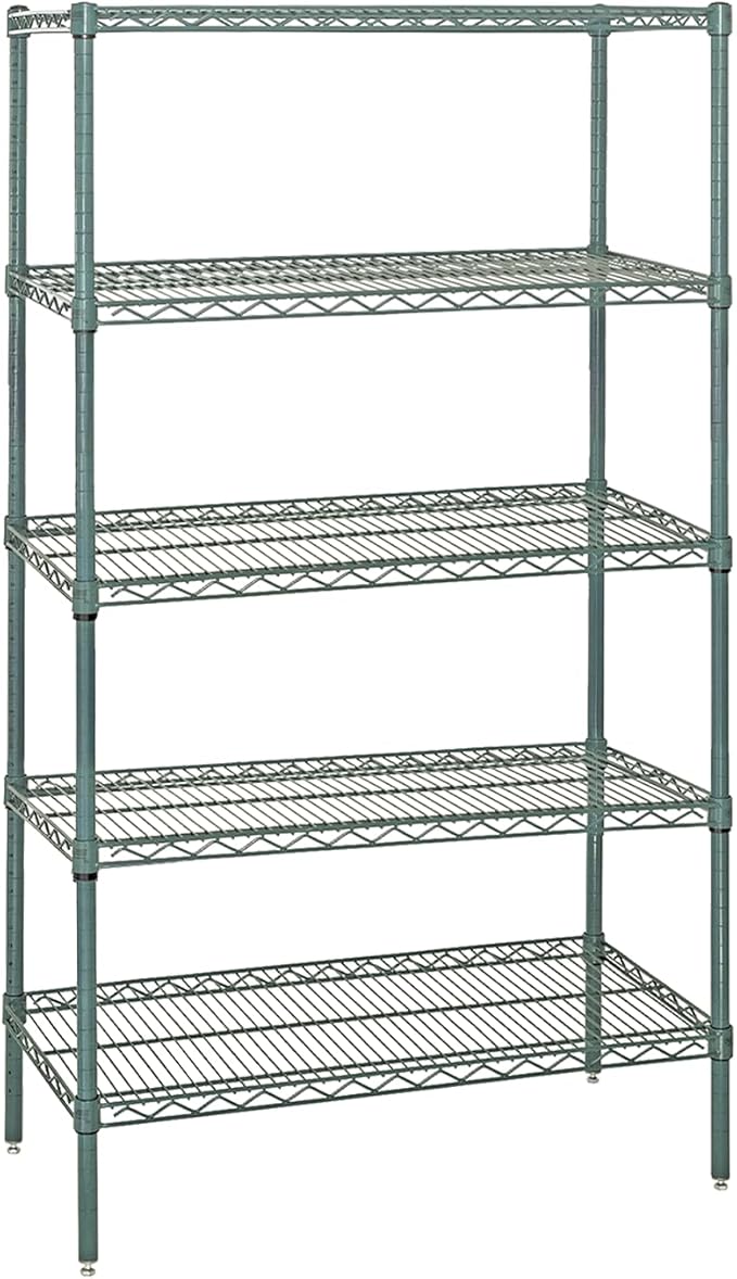Quantum Storage Systems WR63-2442P Starter Kit Wire Shelves Green Epoxy 4 Shelves 63" H x 42" W x 24" D