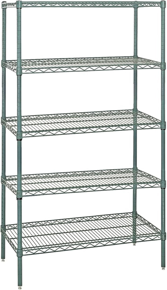 Quantum Storage Systems WR63-2442P Starter Kit Wire Shelves Green Epoxy 4 Shelves 63" H x 42" W x 24" D