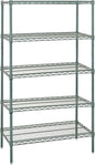 Quantum Storage Systems WR63-2442P Starter Kit Wire Shelves Green Epoxy 4 Shelves 63" H x 42" W x 24" D