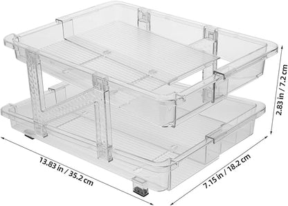 STOBAZA Rolling Soda Can Organizer Double-layer Telescopic Beverage Storage Rack for Fridge Easy Access Can Dispenser Versatile Drink Holder for Home and Office Design