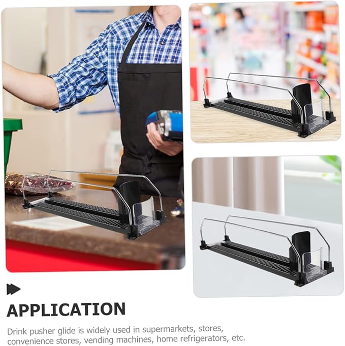 2pcs Plastic Steel Roller Beverage Propeller Drink Dispenser for Parties Soda Can Organizer Drink Pusher for Refrigerator