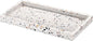 Luxspire Bathroom Vanity Tray, 8 x 4 inch Resin Kitchen Sink Tray for Soap Dispenser Bathroom Countertop Organizer Plate Holder for Perfume Soap Towel Bathroom Accessories, Mini, Terrazzo