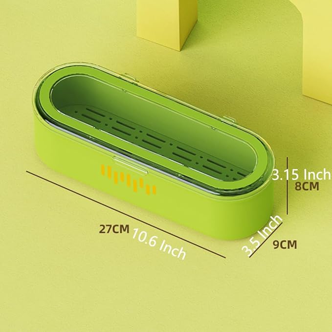 Silverware Organizer with Lid and Drainer, Covered Utensil Tray for Kitchen Drawer and Countertop, Green Plastic Cutlery and Flatware Storage Box for Spoons Forks Knives Holder Case