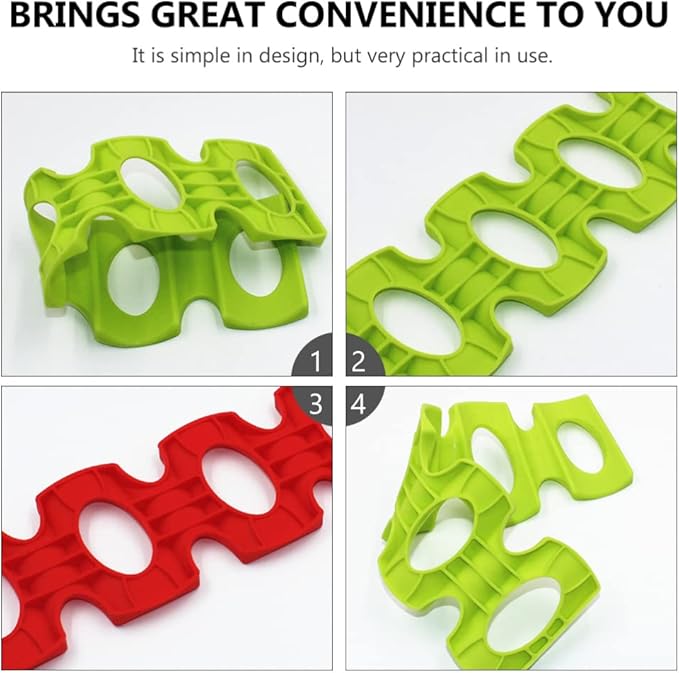 DECHOUS 3pcs Silicone Can Rack Mat Flexible Beverage Holder for Refrigerator Dining Table and Pantry Storage Lightweight Easy to Clean Foldable Design Random Color
