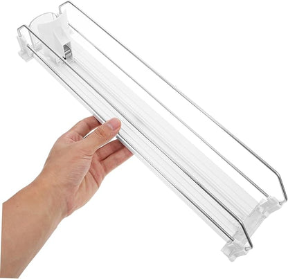 Push Drink Dispenser Organizer for Fridge Rolling Can Beverage Storage for Home Commercial Use Minimalist Design Ample Space for Soda Juices and Beer