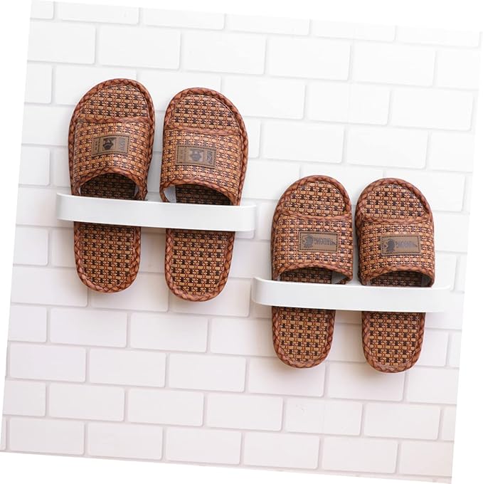 Wall Mounted Shoe Rack Hanging Slipper Organizer for Bathroom Hallway Space Saving Elastic Sticky Shoes Holder 10.23X1.18X2.16In 5-Pack