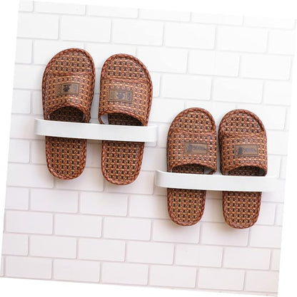 Wall Mounted Shoe Rack Hanging Slipper Organizer for Bathroom Hallway Space Saving Elastic Sticky Shoes Holder 10.23X1.18X2.16In 5-Pack
