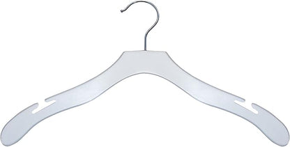 NAHANCO Contemporary Collection: Wooden Shirt Hanger with Notches, 17" White (Pack of 100)