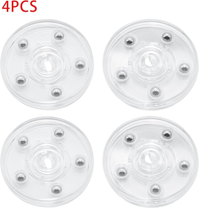 4 Pcs Clear 2.5 inch Acrylic Lazy Susan Rotating Turntable Organizer Bearings - Round Swivel Plate for Spice Rack, Table, Cake, Kitchen Pantry