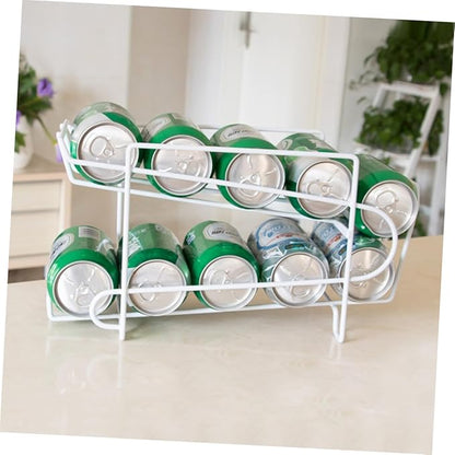 1PC Iron Soda Can Holder Portable Beer Rack Organizer for Home Kitchen Stackable Beverage Dispenser for Bar Office and Living Room Storage