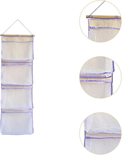 Yajuyi Over Door Organizer Hanging Storage Organizer,Stuffed Animal Storage, Accessory Holder for Shoes, Purple