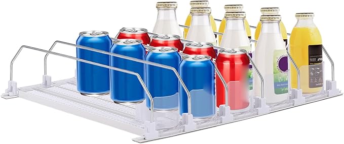 Refrigerator Beverage Storage Box Automatic Beverage Pusher Soda Can Dispenser Refrigerator Storage Box Automatic Pusher Glide Drink Organizer for Kitchen(#2)