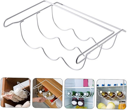 Elegant Refrigerator Storage Rack Wine Bottle Display Beer Can Organizer Versatile Beverage Holder