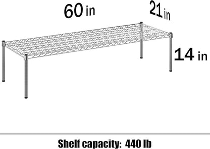 21" Deep x 60" Wide x 14" Height Wire Shelving Kit | 1-Tier | NSF Commercial Storage Rack Unit