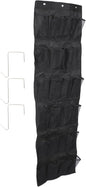Ipetboom 24-pocket over The Door Shoe Organizer Bag, Breathable Mesh Hanging Storage Pouch, Black, 48x168cm, Space-saving Hanging Shoe Storage for Home Closet