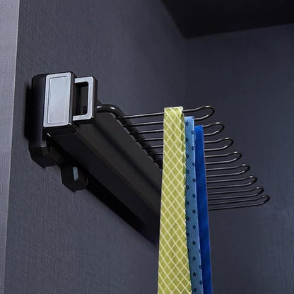 Pull Out 15.74" Side Mount Extending Closet Tie & Belt Organization Storage Rack Holder for Up to 16 Ties