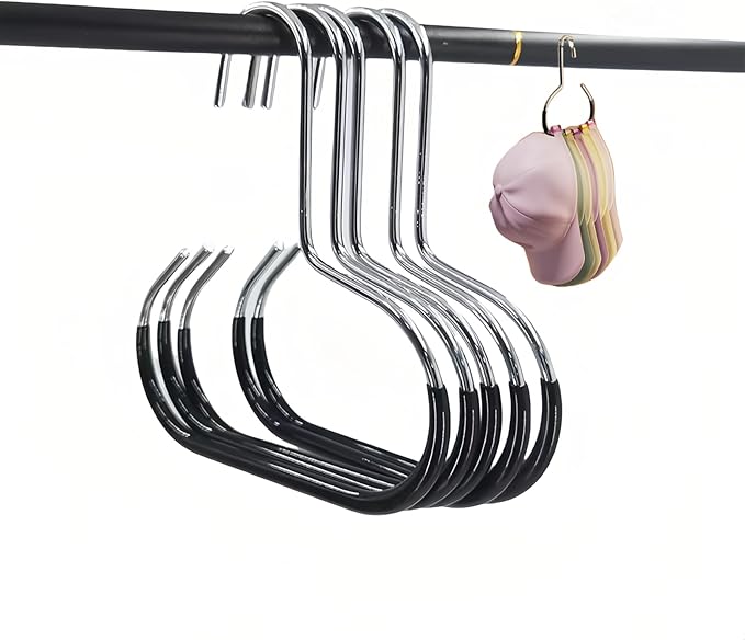 Multi-Functional Space-Saving Hat & Scarf Hanger - Non-Slip PVC Coated Clothes Rack Organizer for Closet, Wall, Balcony - Durable & Versatile Hanger for Hats, Ties, Scarves, Delicate Fabrics (10PCS)