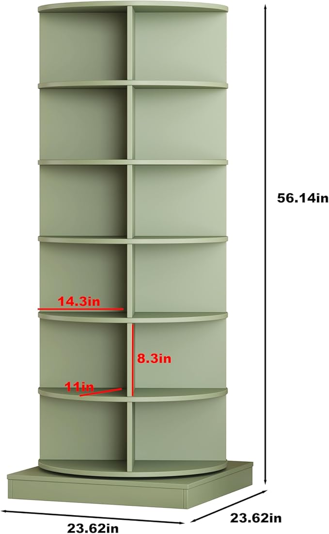 Rotating Shoe Rack, 6-Tiers Storage Shoe Rack Tower, Free Standing 360°Shoe Storage Organizer for Entryway Living Room Hallway (Green, 6-Tiers)