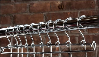 NAHANCO Metal Shirt Hangers - 18" Chrome-Plated, Loop Hook (Pack of 100)