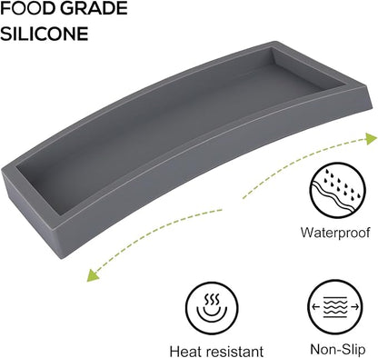Bathroom Trays for Counter, Slicone Vanity Trays for Bathroom, Rectangle Sponge Holder for Kitchen Sink - Grey