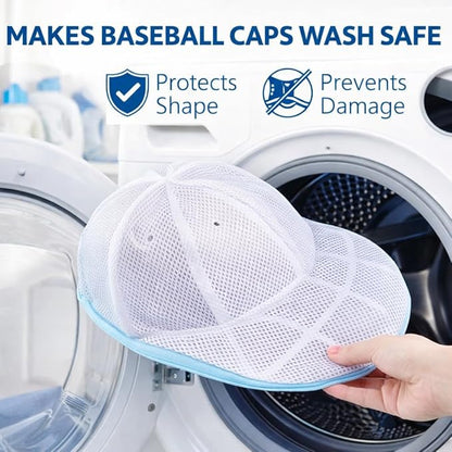 4 PCS Hat Washer, Hat Cleaner Cage for Baseball Caps - Compatible with Washing Machines or Dishwashers, Includes Protective Meshs - Cap Washer Frame, Fits most Fitted Caps & Dad Hats