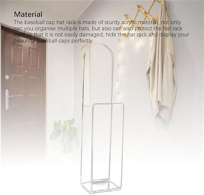Yosoo Baseball Hat Rack, Sturdy Acrylic Wall Mounted Hat Hook for Bedrooms, Living Room, Easy Installation (Transparent)
