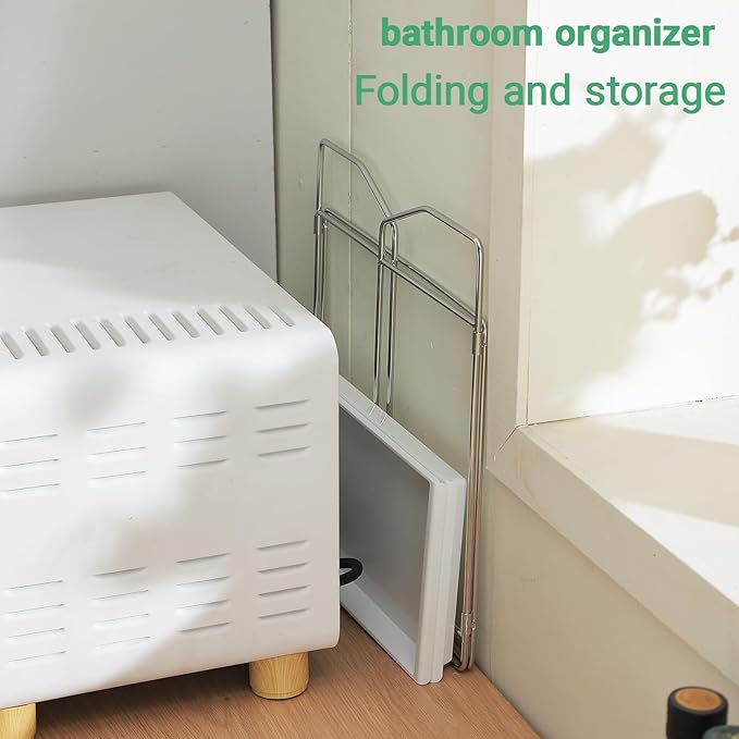2 Tier Bathroom Organizer Countertop,Vanity Organizer,Tool-Less Installation Vanity Shelf Small Plastics Countertop Makeup Tray Skincare Perfume Organizers
