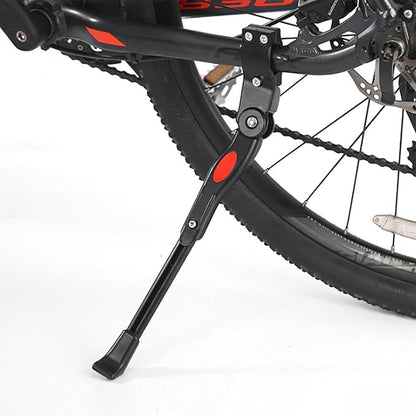 Bike Kickstand, Adjustable Aluminum Bicycle Stand for Bike,Road Mountain Cycling Rear Mount Side Stand, Fits for 20-27.5 inch Bike (Black)