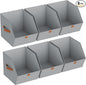 Homsorout Fabric Closet Storage Cubes - 6 Pack Square Storage Bins with Dual Handles for Clothes, Towels, Toys, Cube Storage Organizers for Bedroom, Nursery, Shelves, Closet, Small Spaces, Grey
