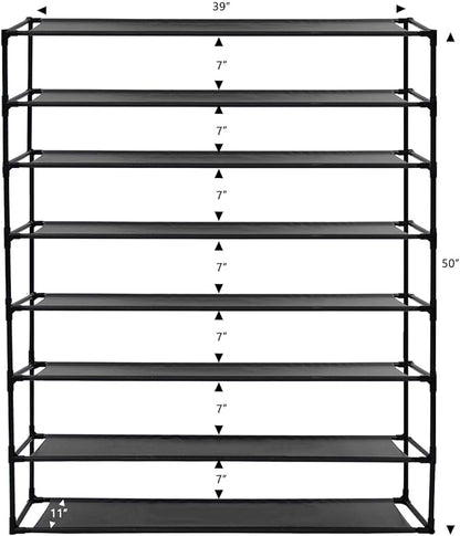 Jerry & Maggie Simple Trending 8 Tier Stackable Shoe Rack for Garage, Shoe Rack for Entrance Small Space for Dorm Shoe Racks, Over Door Shoe Rack, Kitchen Storage Shelves Solution