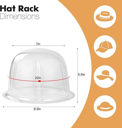 12 PCS Hat Holder Display Organizer Racks Stands Table Top Storage Hanger for Cowboy Fedora Closet Trucks Brim Bill Shaper (Clear)