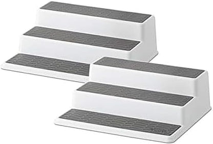 Copco Grey 2 Non-Skid 3-Tier Spice Rack Organizer for Pantry, 2-Pack, 10-Inch