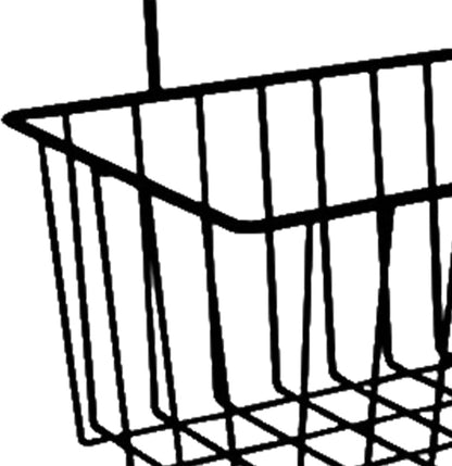 Over Cabinet Door Organizer Basket Grid Storage Baskets with Hooks Decorations Iron Metal Hanging Basket for, Black
