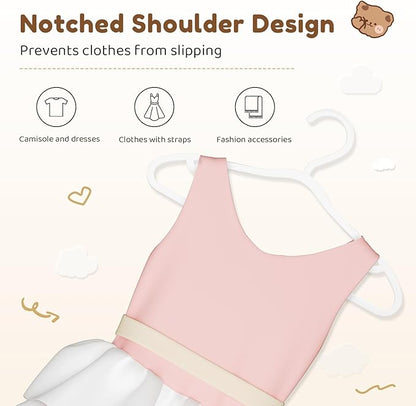 VILICK Plastic Kids Hangers - 150 Pack Non-Slip Baby Clothes Hangers for Closet, Toddler & Newborn Clothing Pants, Skirts, Coats (White)