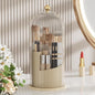 Toothbrush storage rack 360 Rotating Beauty Brushes Storage, Makeup Brush Holder with Lid, Waterproof Dustproof Bathroom toothbrush storage box (Transparent)