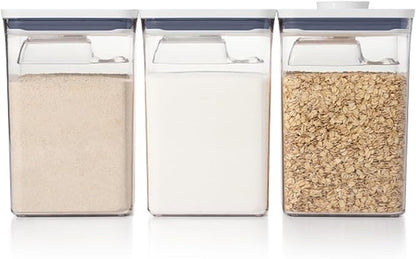 OXO New Good Grips 6‑Piece POP Container Bulk Set, Stackable with Attached ½ Cup Scoops, Panty Organization and Storage