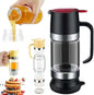 2027 Upgraded Honey Dispenser - Glass Honey Dispenser with Stand No Drip,Glass HoneyContainer with One-Press Mess-Free Pouring, Multi-Purpose SyrupDispenser for Pancakes Coffee,Tea,Salad Simple Syrup