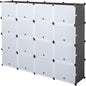 32 Cubes Shoe Rack,Portable Shoe Rack Organizer,Stackable Detachable Free Standing Shoe Rack,Plastic Shoe Storage Cabinet,Shoe Storage Boxes,with Doors,for Closet, Hallway, Bedroom, Entryway (Black)