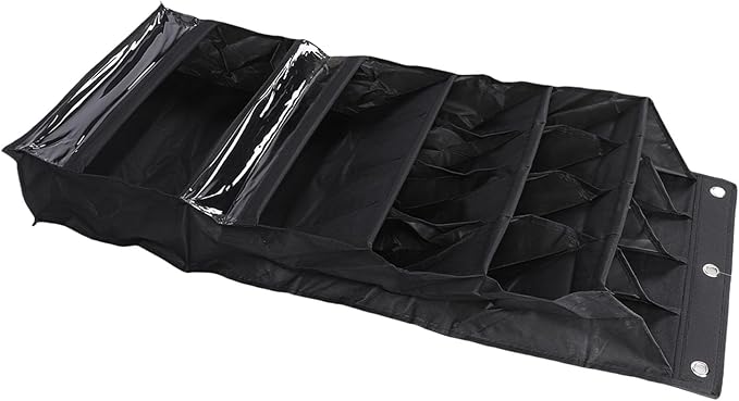 Over The Door Shoe Organizer,24 Pocket Hanging Shoe Rack for Closet, Breathable Mesh Storage Holder, Space Saving Shoe Bag for Men Women, Multi Purpose Door Hanger (Black)