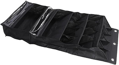 Over The Door Shoe Organizer,24 Pocket Hanging Shoe Rack for Closet, Breathable Mesh Storage Holder, Space Saving Shoe Bag for Men Women, Multi Purpose Door Hanger (Black)