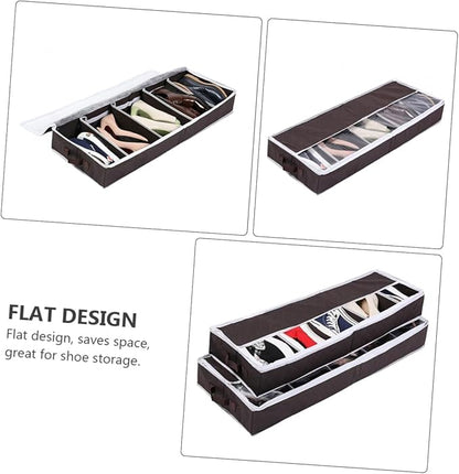 1Pc Shoe Storage Case Compact Non Woven Folding Organizer Box with Visible Window for Home Dust and Moisture Protection for Various Shoe Types