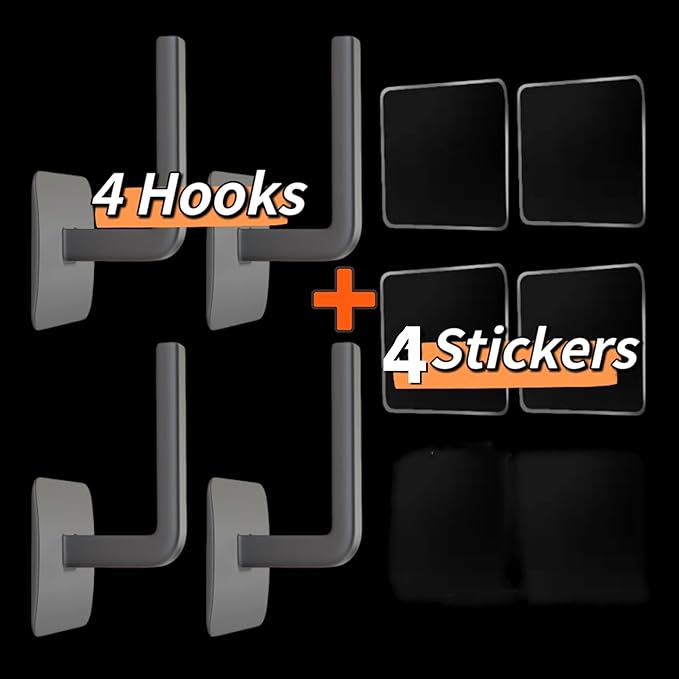 4 Pcs Adhesive Hat Organizer for Baseball Caps, Hat Racks Hooks Holder Hangers for Cowboy Hat Ball Cap, Hat Storage Organizer for Closet Doors Wall - Highly Adhesive & Nail-Free