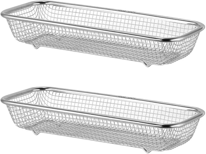 Cabilock Dishwasher Silverware Basket Small Storage Holder for Utensils and Chopsticks 12.20X5.11X2.16 Inch Rustproof Metal Kitchen Organizer Set of 2