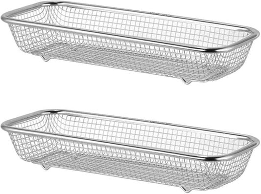 Cabilock Dishwasher Silverware Basket Small Storage Holder for Utensils and Chopsticks 12.20X5.11X2.16 Inch Rustproof Metal Kitchen Organizer Set of 2