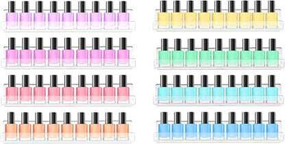 ROYALITA 8-Pack Acrylic Shelves - Nail Polish Organizer Wall Mounted Shelves, Nail Polish Rack with Removable Anti-Slip End Inserts, Nail Polish Holder for Bottles Nail Polish Display & Storage Shelf