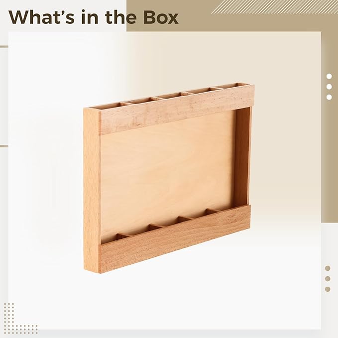 Cabinet Door Straw Holder Wood, with Divider Wooden Organizer for Space-Saving, Easy Install Tape Double-Sided, Ideal and More for Straws Pens Organizing