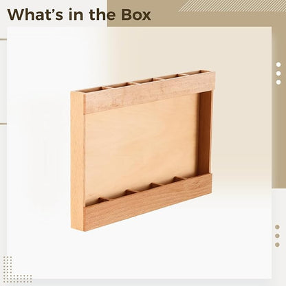 Cabinet Door Straw Holder Wood, with Divider Wooden Organizer for Space-Saving, Easy Install Tape Double-Sided, Ideal and More for Straws Pens Organizing