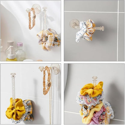 Veemoon 6Pcs Hairband Storage Hooks Wall-Mounted Hair Tie Organizer and Stylish Hair Ring Display for Boy Girl Accessories Holder for Scrunchies and Jewelry