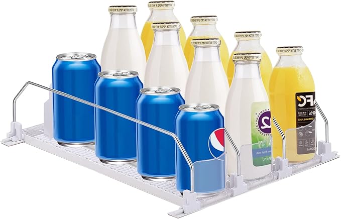 Refrigerator Beverage Storage Box Automatic Beverage Pusher Soda Can Dispenser Refrigerator Storage Box Automatic Pusher Glide Drink Organizer for Kitchen(#1)