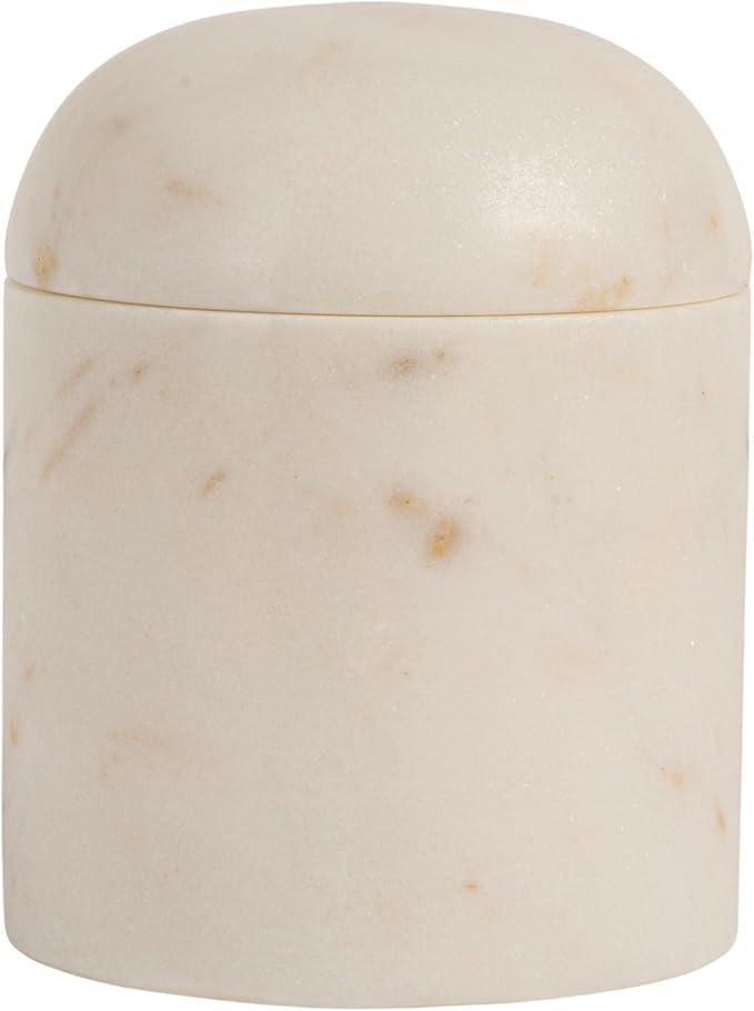 Bloomingville Round Marble Salt Cellar, White
